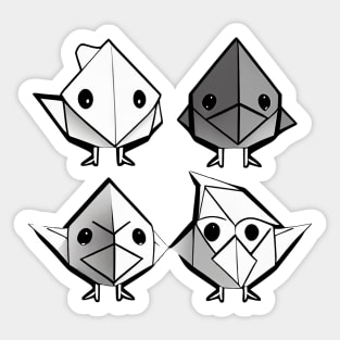 Origami birds doodle Sticker